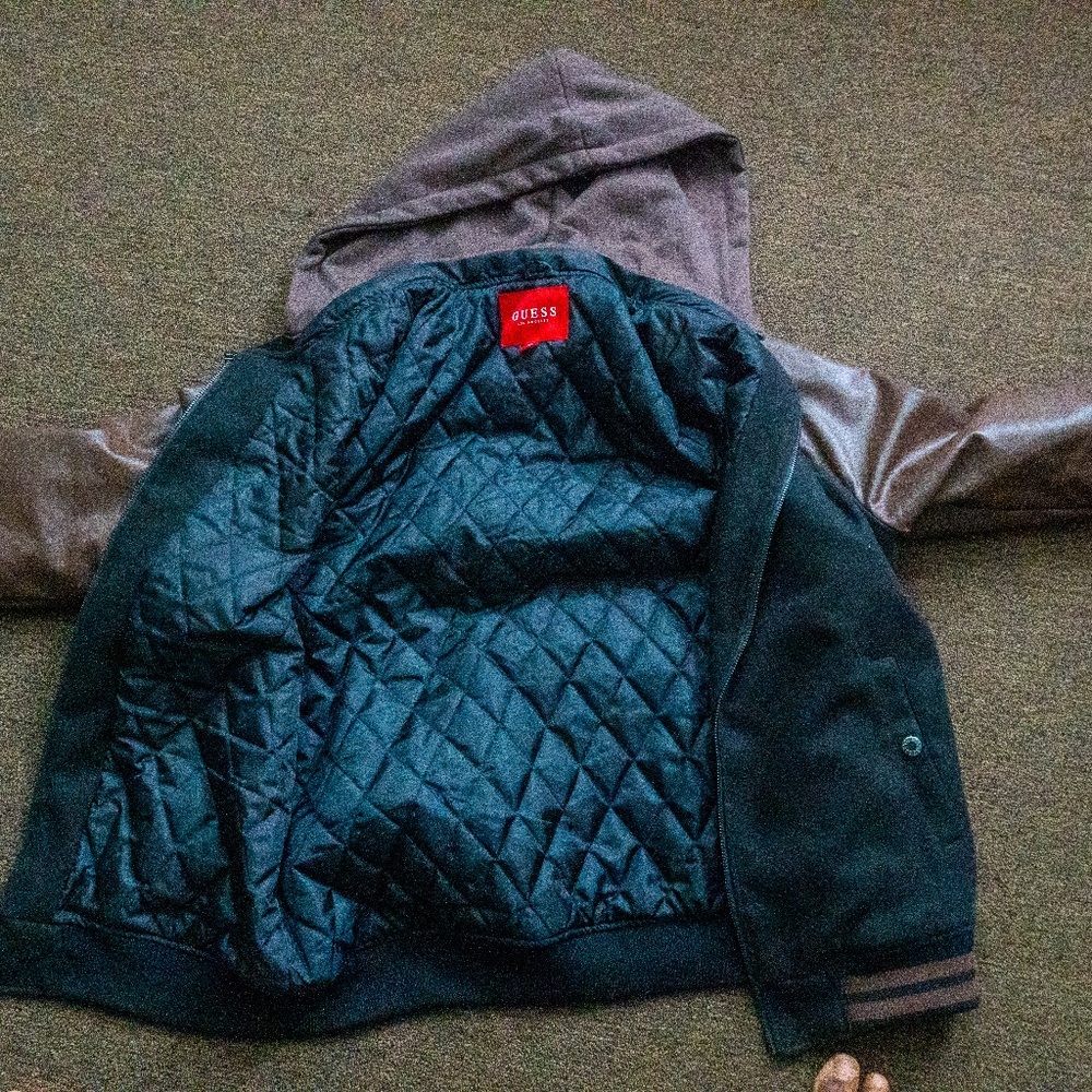 Varsity Jacket with Hoodie- Guess